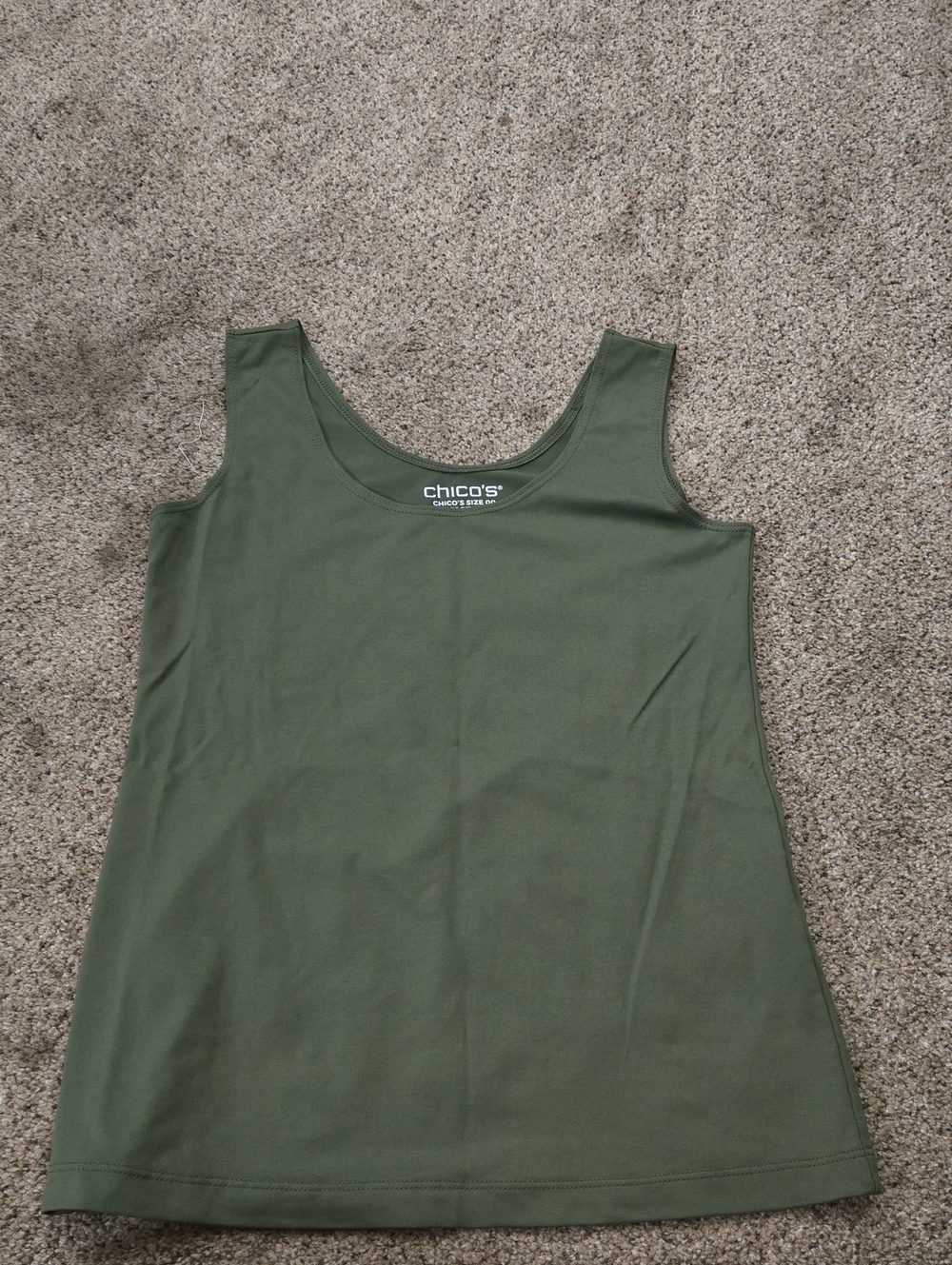 Chico’s Microfiber Tank – Size 00 / XS – Olive Green 🌿✨